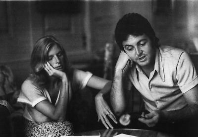 Paul and Linda at the George V hotel in Paris, in November 1973.